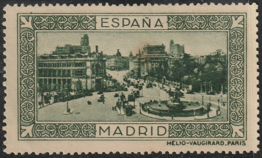 Espana Spain poster stamps vinetas railway H�lio-Vaugirard Madrid tramway tramvia